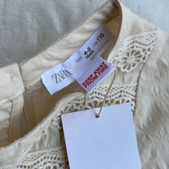 Zara Girl embroidery front ruffle sleeve cotton dress - Picture 7 of 10